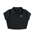 V-Neck Lapel Crop Top