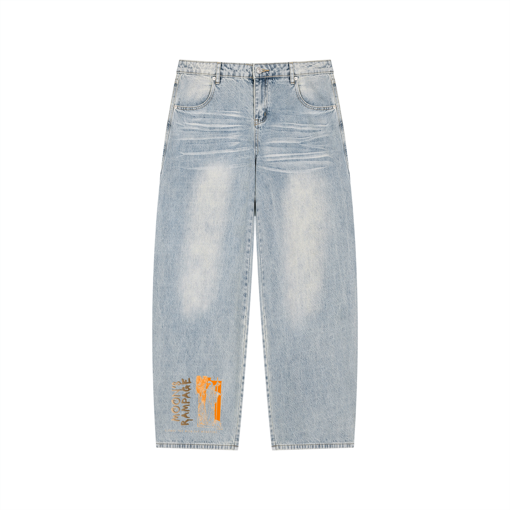 Men’s Enzyme Wash Wide Leg Jeans