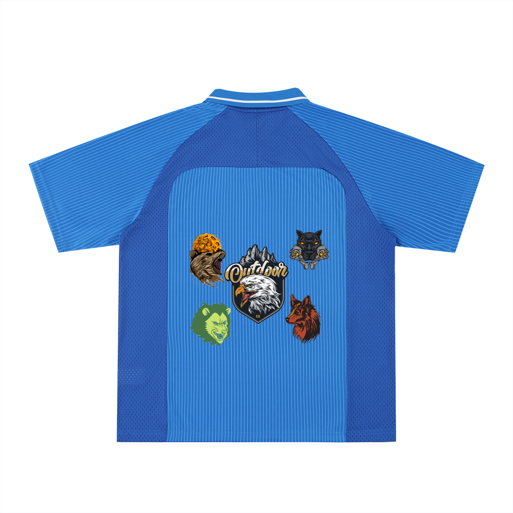 Striped V-Neck Soccer Jersey